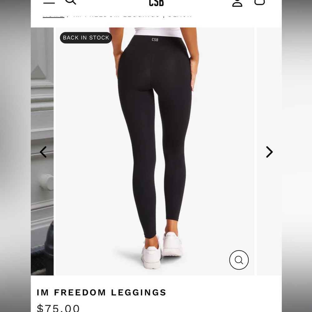CSB FREEDOM LEGGINGS IN BLACK SIZE L